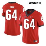 Women's Georgia Bulldogs NCAA #64 David Vann Nike Stitched Red Legend Authentic College Football Jersey DWR8554SI